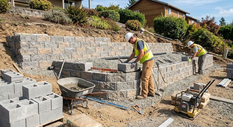 Landscape Wall Construction in Sonoma County, CA